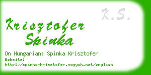 krisztofer spinka business card